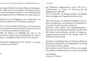 Booklet Jubil&auml;ums CD 1999-2000