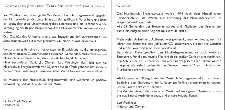 Booklet Jubil&auml;ums CD 1999-2000