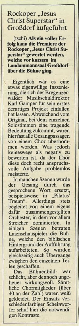 Auff&uuml;hrung Jesus Christ Superstar 1991