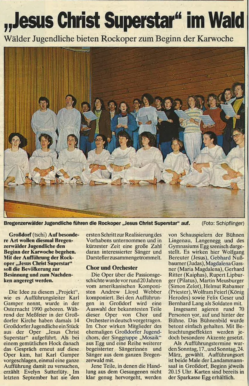 Auff&uuml;hrung Jesus Christ Superstar 1991