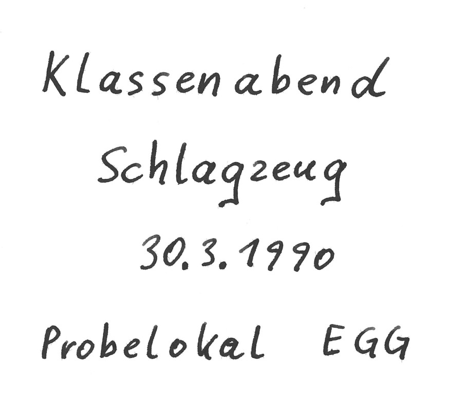 Klassenabend Schlagzeug 1990