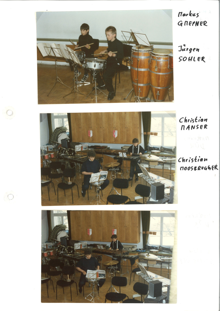 Klassenabend Schlagzeug 1990