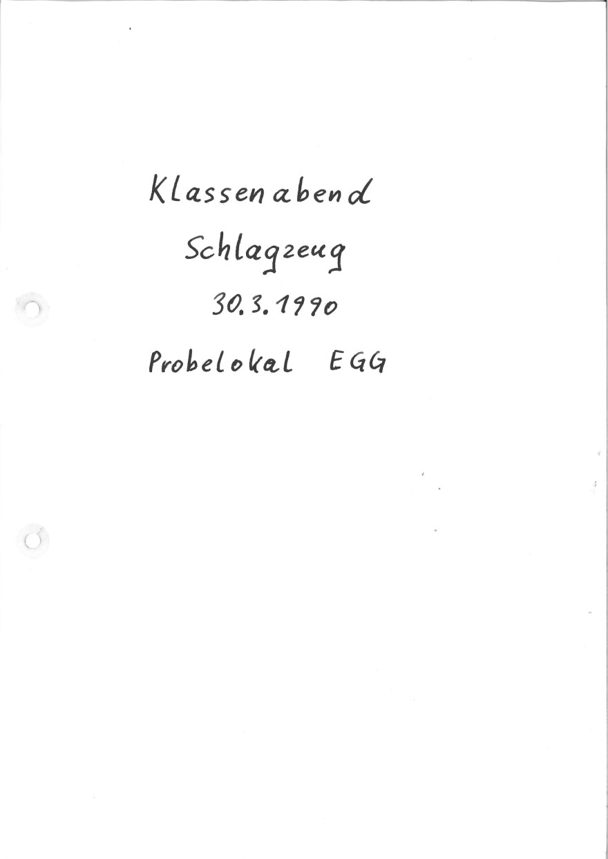 Klassenabend Schlagzeug 1990