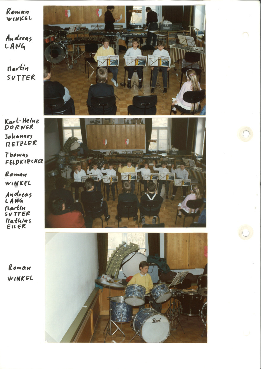 Klassenabend Schlagzeug 1990